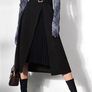 Commense Irregular Package Belted Midi Skirt